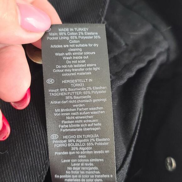 Hobbs Miriam jacket ladies denim jacket black Size 6 Polished Goth Witchy Office - Picture 11 of 12